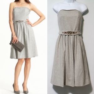 NWT Banana Republic gray wool cocktail jewel dress 10 formal casual rhinestones